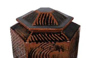 Esias Bosch; Large lidded hexagonal jar