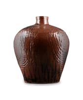 Esias Bosch; Large triangular vase with textured surface