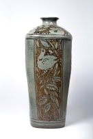 Anton Bosch; Square floor jar with flower and butterfly motifs