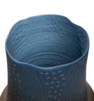 Anton Bosch; Matt stoneware vase with line and leaf motif