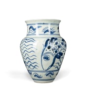 Esias Bosch and Anton Bosch; Vase with blue fish and waves