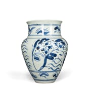 Esias Bosch and Anton Bosch; Vase with blue fish and waves