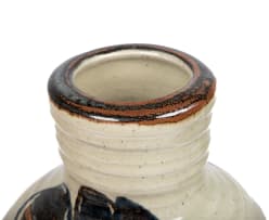 Andrew Walford; Partially glazed vase with moth motif