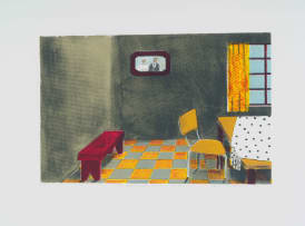 Sam Nhlengethwa; My Grandmother's Kitchen in the Sixties
