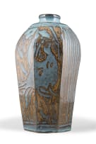 Anton Bosch; Faceted vase with guinea fowl