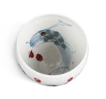 David Schlapobersky and Felicity Potter; White bowl with blue fish and red spots