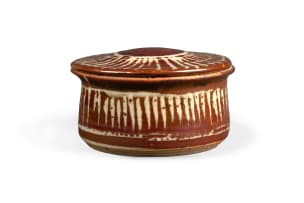 Hyme Rabinowitz; Lidded vessel with lines