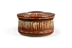 Hyme Rabinowitz; Lidded vessel with lines