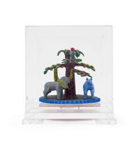 Ardmore Ceramic Studio; Palm tree and animal candle holder