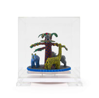 Ardmore Ceramic Studio; Palm tree and animal candle holder