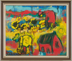 Frans Claerhout; Figures Picking Sunflowers