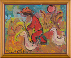 Frans Claerhout; Farmer with Chickens