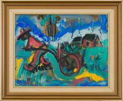 Frans Claerhout; Figure Pulling a Cart