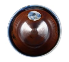 Andrew Walford; Brown, blue and green bowl with stamp motif
