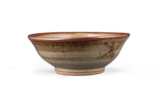 Esias Bosch; Green and brown bowl with flower motif