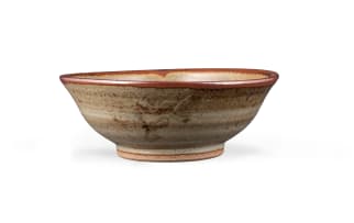 Esias Bosch; Green and brown bowl with flower motif