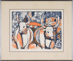 Julian Trevelyan; Blue Oxen