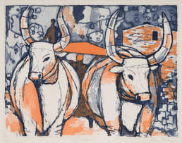Julian Trevelyan; Blue Oxen
