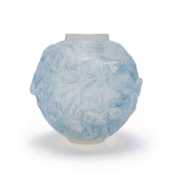 René Lalique; René Lalique 'Formose', opalescent and blue-patinated vase, No. 934, designed 1924