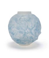 René Lalique; René Lalique 'Formose', opalescent and blue-patinated vase, No. 934, designed 1924