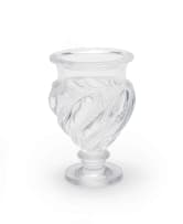Lalique; Lalique 'Ermenonville' frosted and clear footed crystal vase, designed c.1924, post 1945