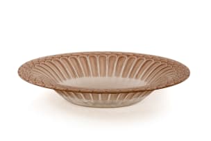 René Lalique; René Lalique 'Jaffa No.2' clear and sepia-stained glass coupe plate, No.3275, designed 1932