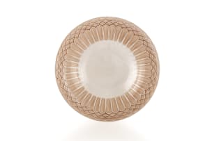 René Lalique; René Lalique 'Jaffa No.2' clear and sepia-stained glass coupe plate, No.3275, designed 1932