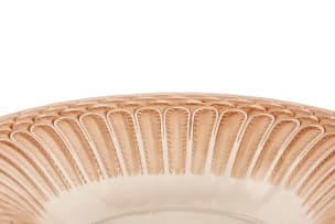 René Lalique; René Lalique 'Jaffa No.2' clear and sepia-stained glass coupe plate, No.3275, designed 1932
