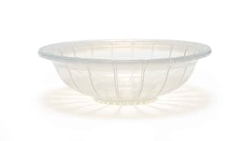 René Lalique; René Lalique 'Crémieu' opalescent and clear glass bowl, No. 400, designed 1928