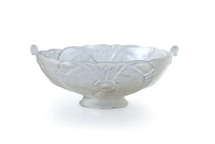 Unknown Artist; Clear and frosted glass bowl