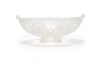Unknown Artist; Clear and frosted glass bowl