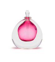 David Reade; Perfume bottle and stopper with pink inclusion