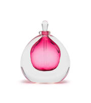 David Reade; Perfume bottle and stopper with pink inclusion