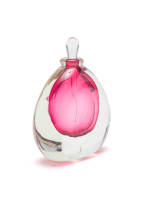 David Reade; Perfume bottle and stopper with pink inclusion