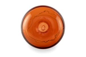 David Reade; Orange bulbous glass vase