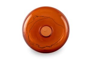 David Reade; Orange bulbous glass vase