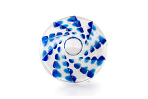Lalique; Lalique crystal bowl with blue cabochons, post 1945