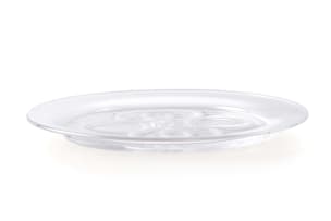 Lalique; Lalique 'Olympe' clear crystal plate with cherub motif, designed 1976, post 1945