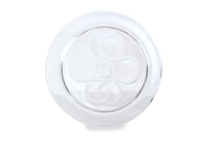 Lalique; Lalique 'Olympe' clear crystal plate with cherub motif, designed 1976, post 1945