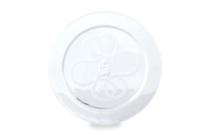 Lalique; Lalique 'Olympe' clear crystal plate with cherub motif, designed 1976, post 1945