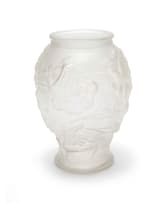 Unknown Artist; Art Deco frosted glass vase, Czechoslovakia
