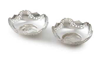 A pair of George VI silver bon-bon dishes, Edwin Joseph Houlston, Birmingham, 1944