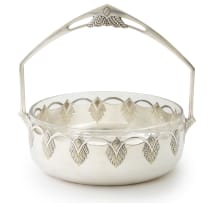 A WMF silver-plated basket with glass liner, Germany, 20th century