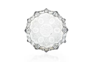A Victorian silver salver, Robert Harper, London, 1860