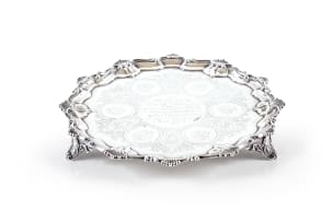 A Victorian silver salver, Robert Harper, London, 1860