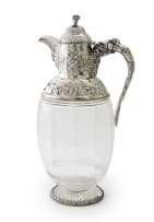 An Edward VII silver-mounted glass jug, Mappin & Webb, London, 1901