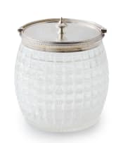 A silver-plate-mounted cut-glass biscuit barrel, 20th century