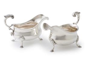 A pair of Victorian silver sauceboats, George John Richards, London, 1850