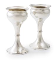 A pair of George V silver wine goblets, S Blackensee & Son, Birmingham, 1928