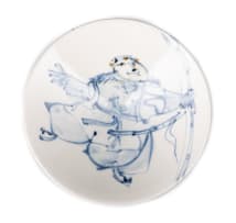 Andrew Walford; White bowl with blue dancing figure